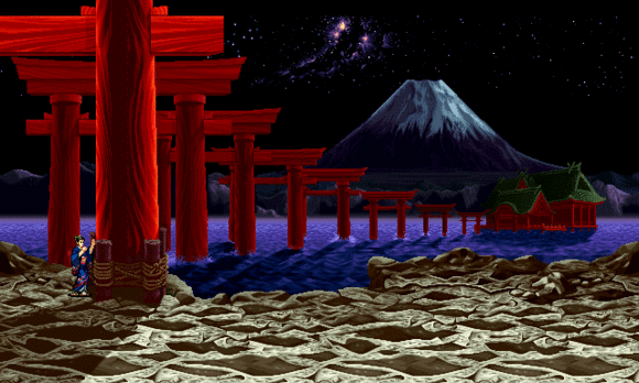 谁知道侍魂2霸王丸和橘右京的主场背景是在现在的日本哪里?